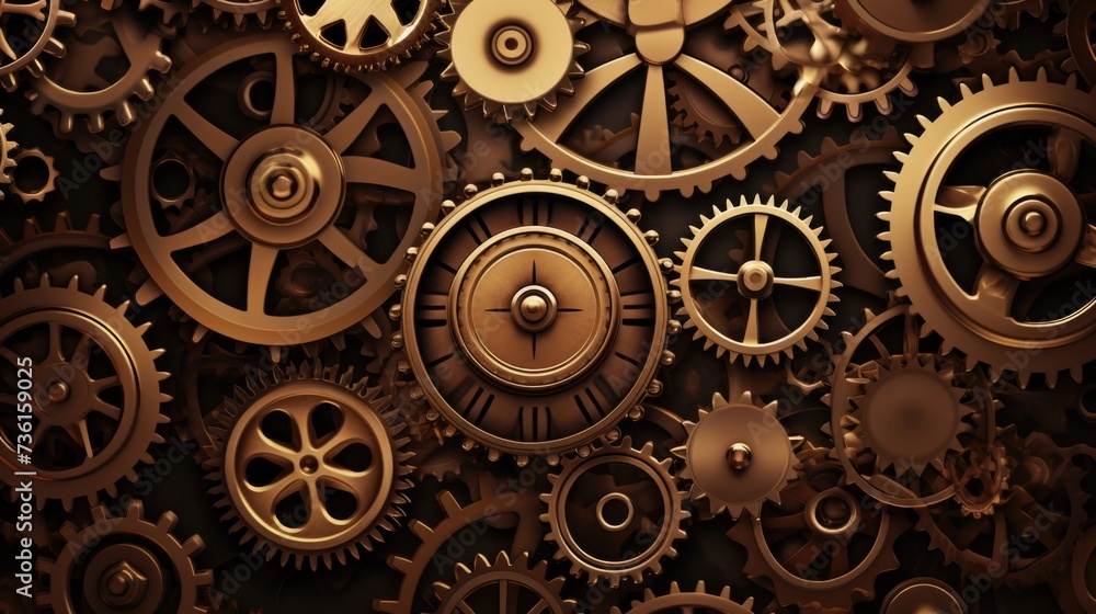 Gears Background in Bronze color Gears Background in Bronze color