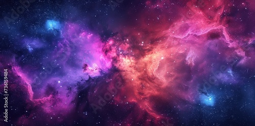 Majestic pink and purple nebula in deep space astronomy exploration