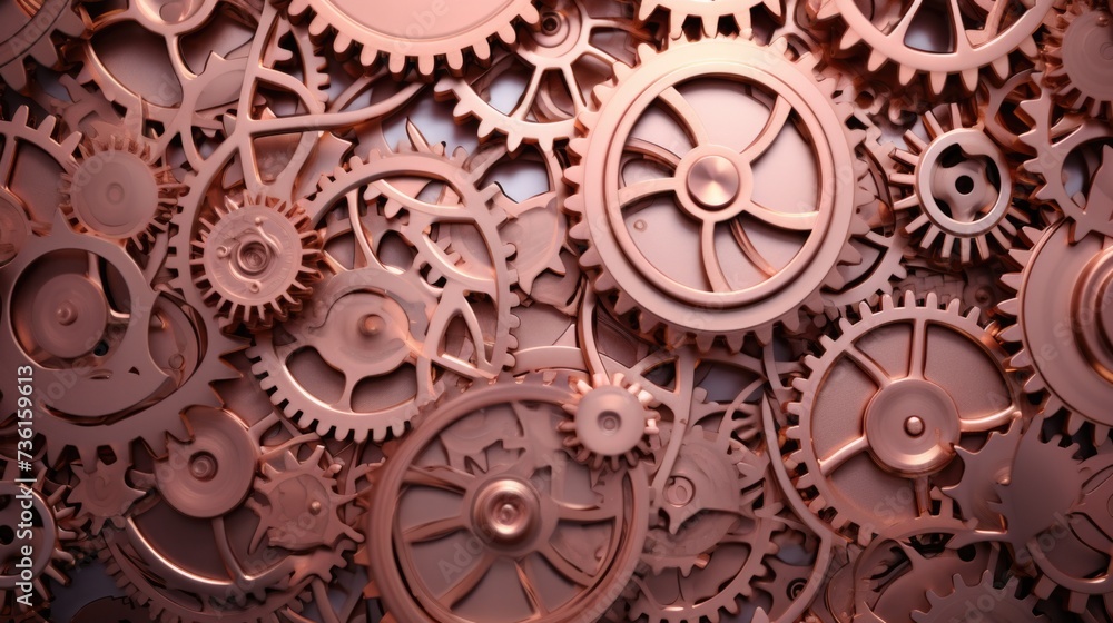 Gears Background in Copper Rose color. Gears Background in Copper Rose color.