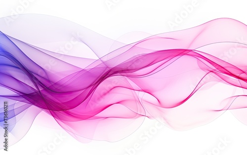 Abstract pink and violet coloured smoke cloud on white background