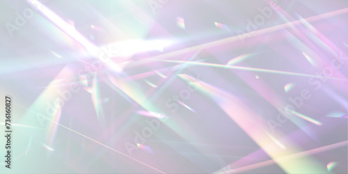 Abstract refraction glow effect on black background. Set Rainbow crystal light leak flare reflection effect. Transparent refraction elements.	