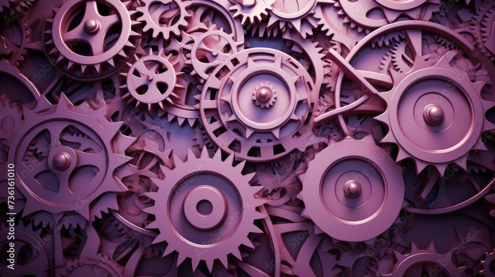  Gears Background in Mauve color