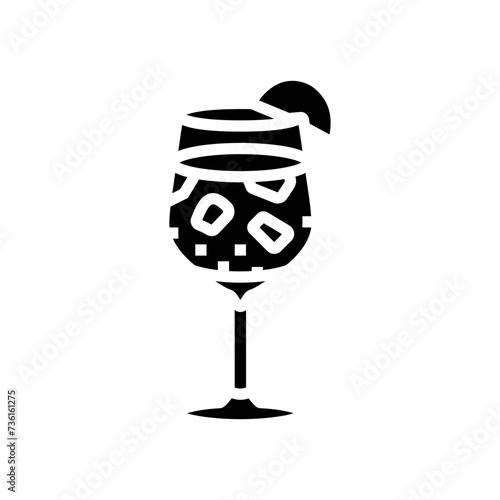 sangria glass spanish cuisine glyph icon vector. sangria glass spanish cuisine sign. isolated symbol illustration