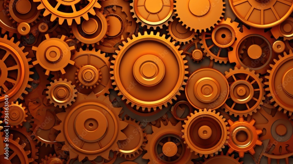Gears Background in Tangerine color Gears Background in Tangerine color