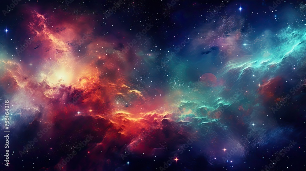 Fototapeta premium deep and colorful galaxy