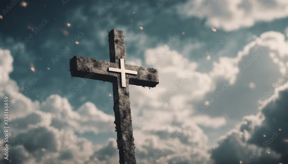 cross in clouds symbol of the death and resurrection cross in clouds symbol of the death and resurrection