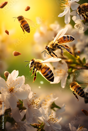 Effervescent Energy: Capturing the Industrious Journey of Bees in Nature