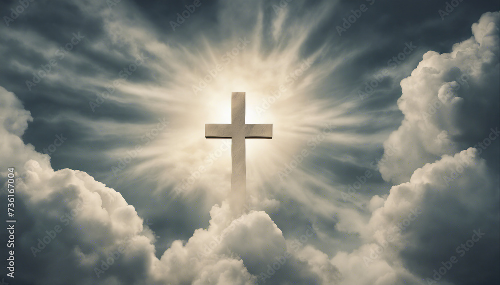 cross in clouds symbol of the death and resurrection cross in clouds symbol of the death and resurrection