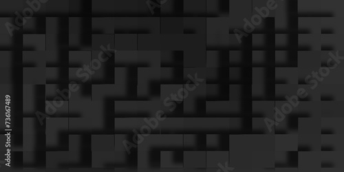 Randomly extruded black cubes 3d abstract geometric background, Abstract technology and business concept data technology, Random scaled black cube boxes block background of black surface.