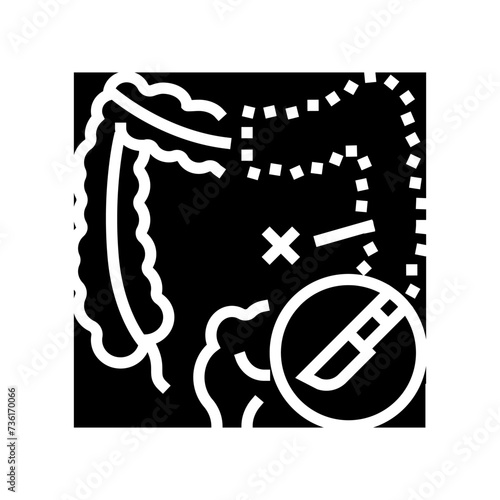 bowel resection surgery doctor glyph icon vector. bowel resection surgery doctor sign. isolated symbol illustration