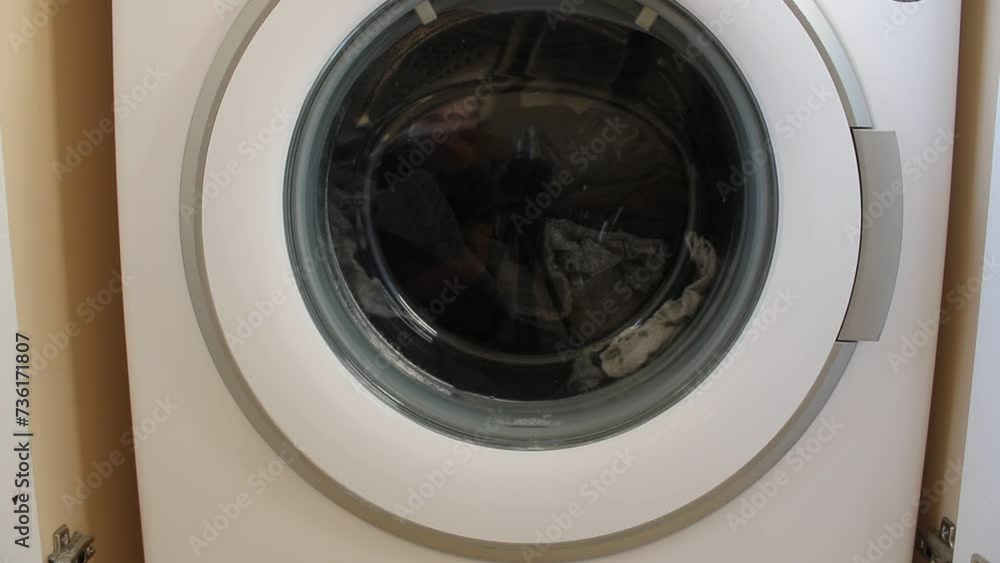 Laundry washed in the washing machine.
Laundry washed in the washing machine.