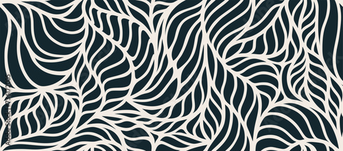 abstract leaves seamless pattern.	