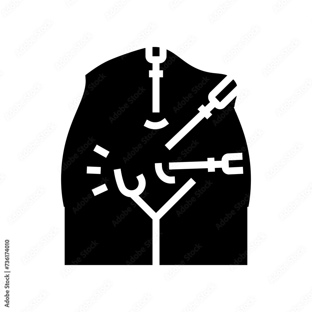 inguinal hernia repair surgery glyph icon vector. inguinal hernia