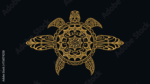 Abstract patterns forming a turtle  symbolizing longevity and wisdom in nature. simple Vector Illustration art simple minimalist illustration creative