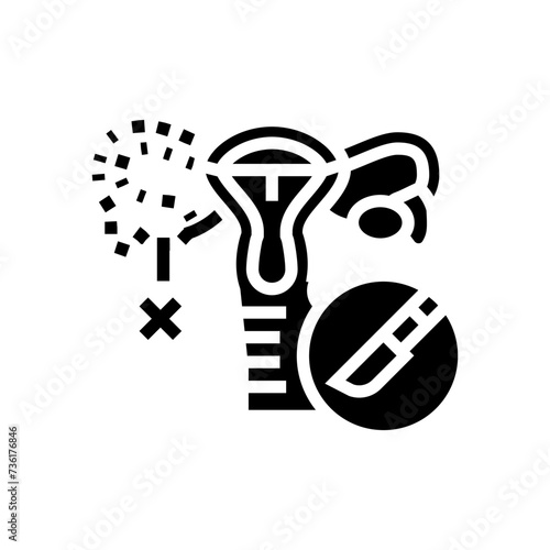 oophorectomy surgery hospital glyph icon vector. oophorectomy surgery hospital sign. isolated symbol illustration
