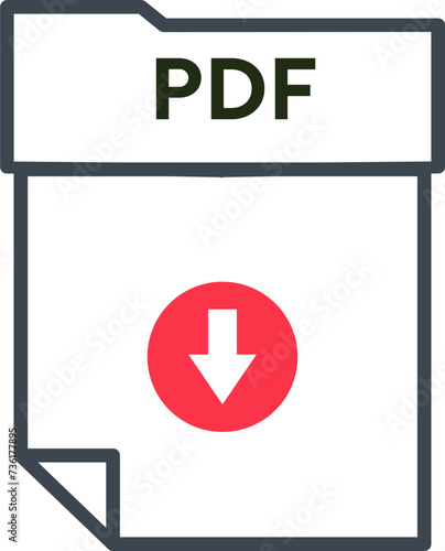 PDF File format minimal icon  with thick outline