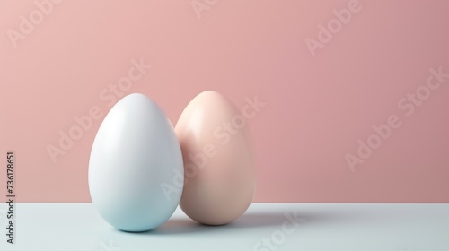 Wallpaper Mural minimalistic easter background with eggs in pastel pink and blue colors Torontodigital.ca