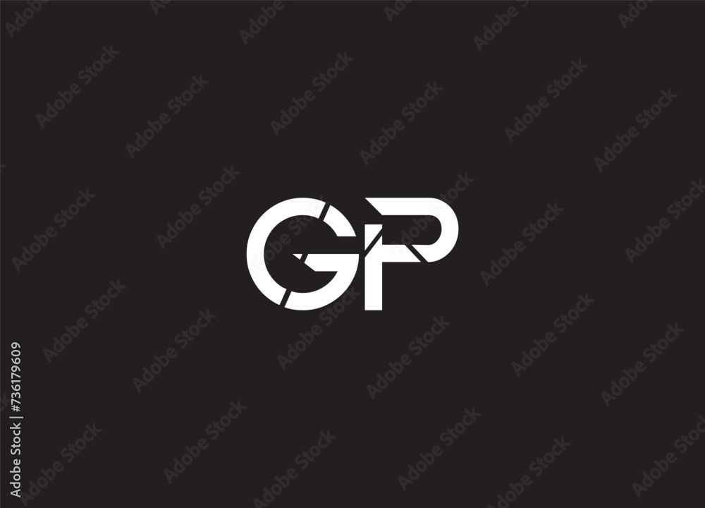 Alphabet letters logo GP,PG,G and P Alphabet letters logo GP,PG,G and P