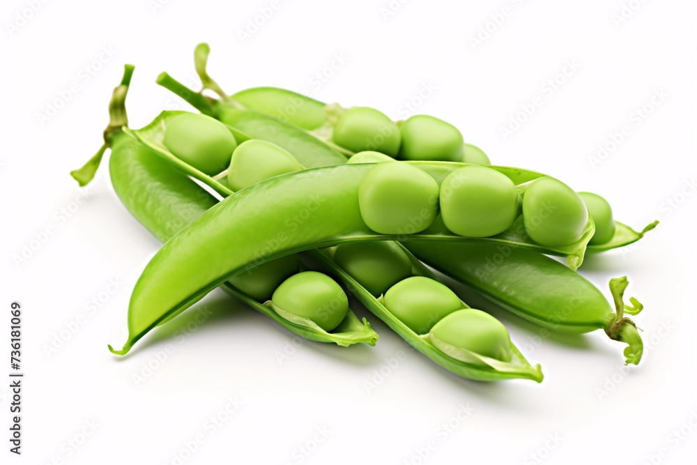 a group of peas in a pod - obrazy, fototapety, plakaty 