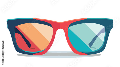 Funny glasses flat vector isolated on white.