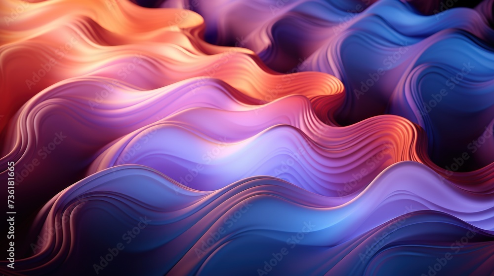Wavy fluid abstract background with rainbow colors