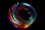 a colorful abstract swirl of lights and colors against a dark background, creating a dynamic and vibrant visual effect. ai generative