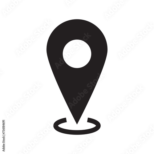 Location pointer icon on transparent background