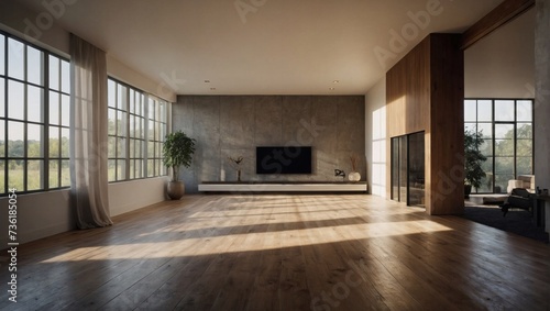 Daylight-filled room, an empty sanctuary for contemplating and conceptualizing home decor ideas. 