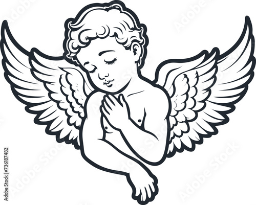 Angel cupid baby, vector illustration