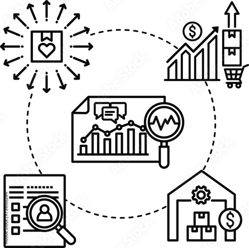 descriptive analytics icon vector diagram