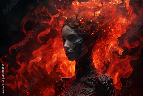 Goddess of flame Göttin der Flamme 炎の女神