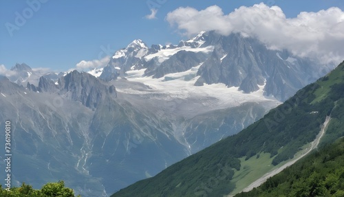 Mont Blanc mountain massif summer landscape