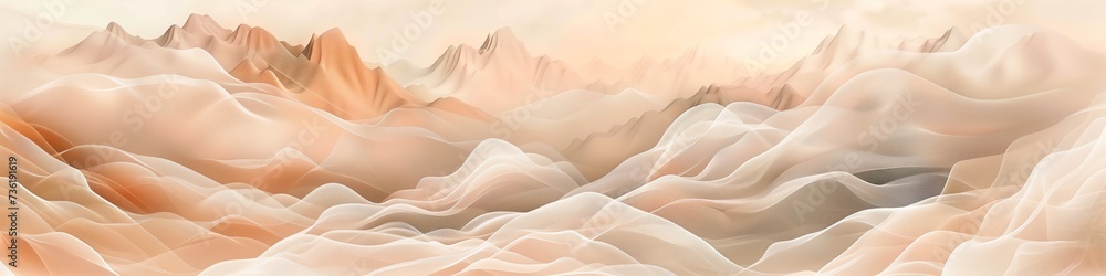 abstract vista with delicate textures over peach-hued geological forms