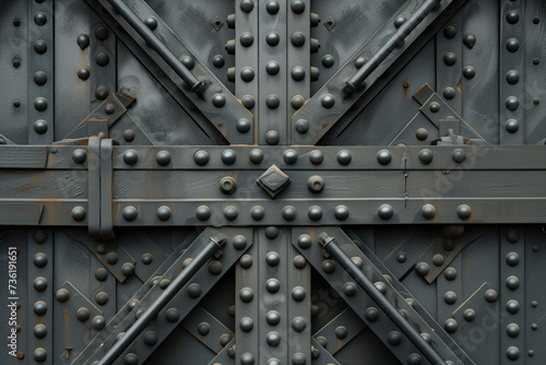 Black metal bridge jacking structure. Background image. Created with Generative AI technology photo