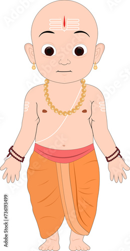 Indian Hindu Little Pandit Ji photo