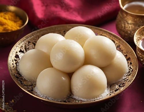 Traditional sweet or dessert popular in the eastern part of South Asia, called Rasgulla. Also called Misti.It is made with sugar and milk.Rosogolla or Roshogolla or Rasagola or Ras Gulla photo