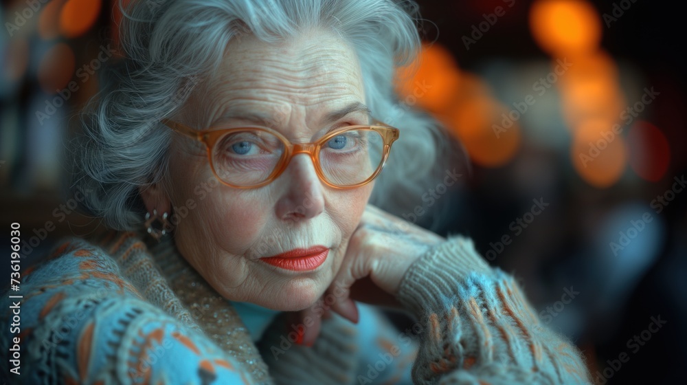 portrait of an elderly lady in a bar portrait of an elderly lady in a bar