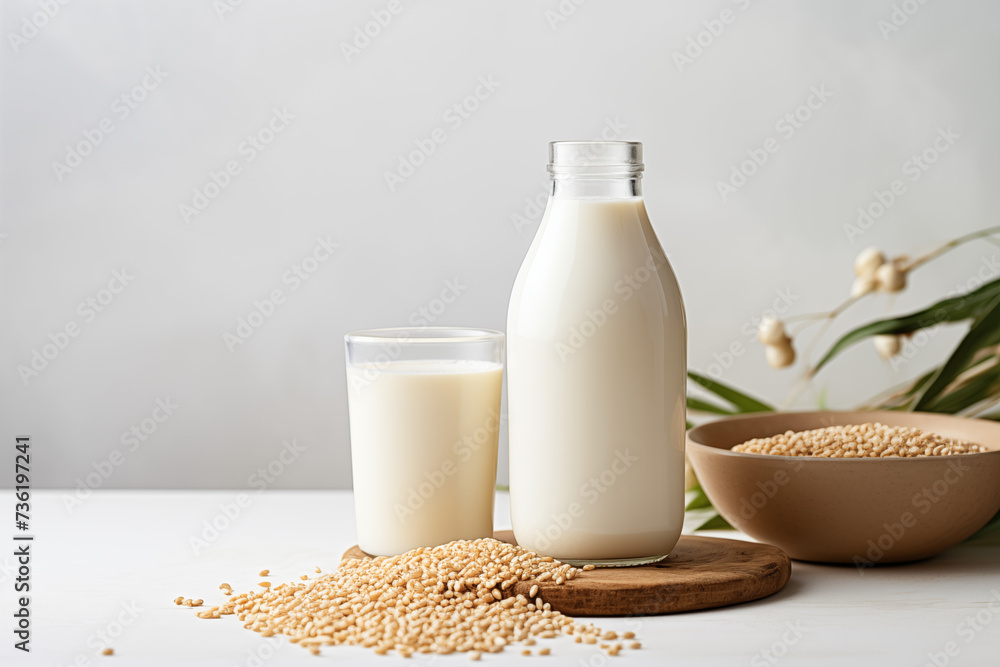 Plant-Based Milk Concept: Sesame Milk. Plant-Based Milk Concept: Sesame Milk.