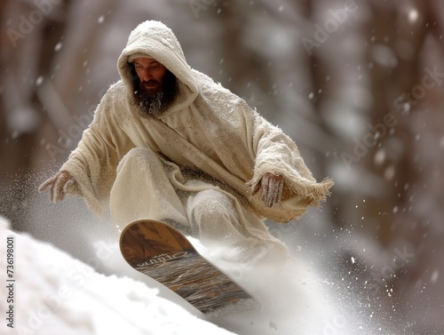 snowboarder close-up riding photo