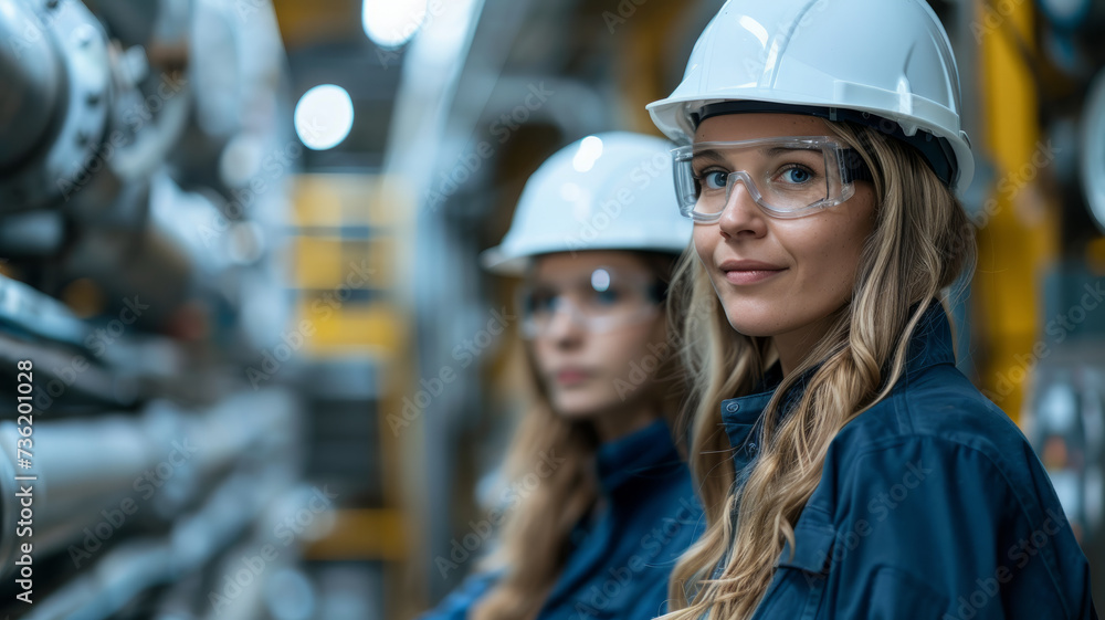 Woman factory worker. Woman factory worker.