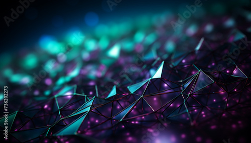 Abstract futuristic diamond shaped gemstone in vibrant multi colored pattern