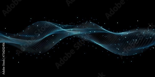 an abstract electric wave with blue lines on a black background,a blue color wave of sound on a black background, technology, digital, communication, 5G, science,music,futuristic,wavy flowing dynamic