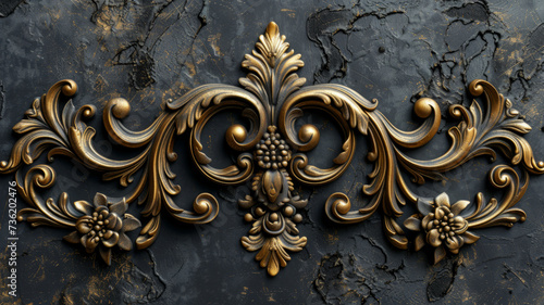 Gold pattern with baroque patina.