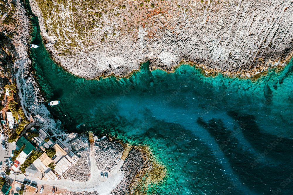 Aerial view of the coast of the sea