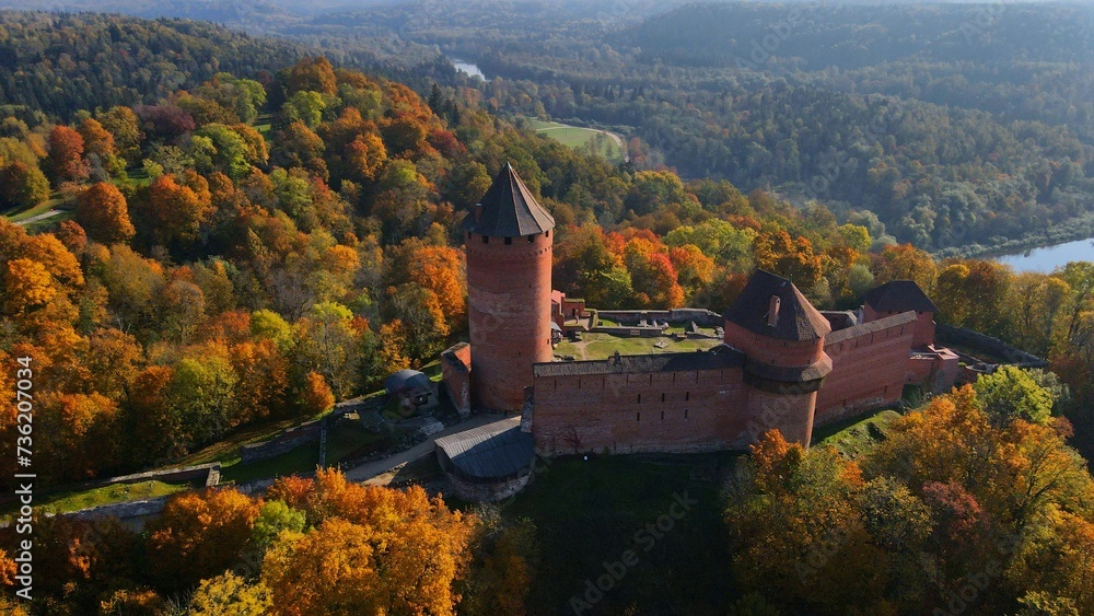Turaida castle in autumn