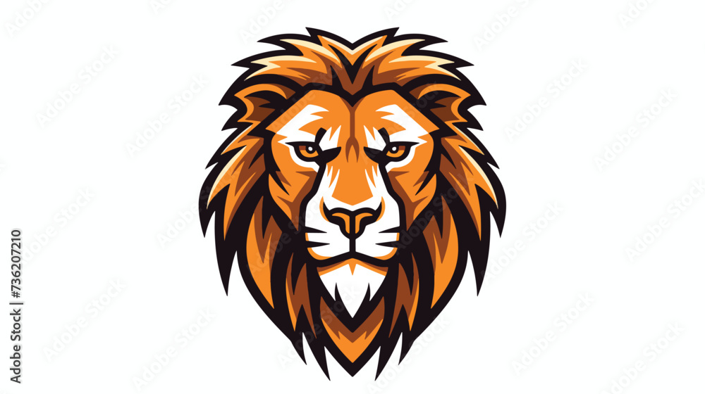 Flat logo of vector lion illustration. Vector.