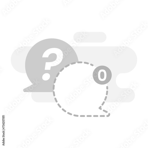 No messages or questions yet concept illustration flat design vector. modern graphic element for empty state ui, infographic, icon
