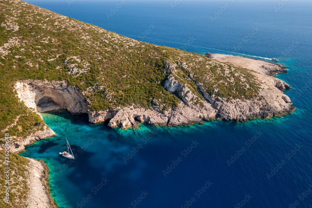 Aerial view of the coast of the sea
