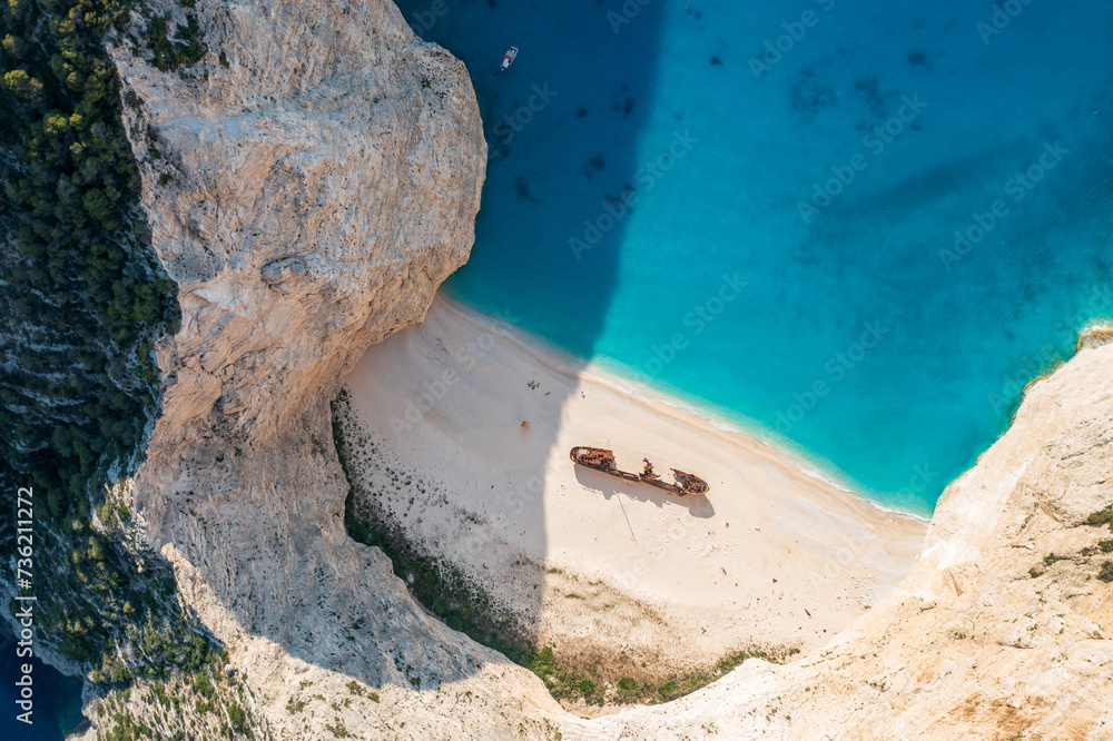 Shipwreck Beach on Zakynthos, Greece.