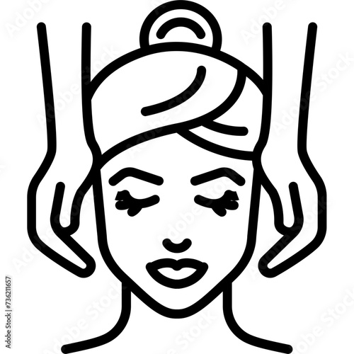 Cosmetics and Fashion Outline face massage